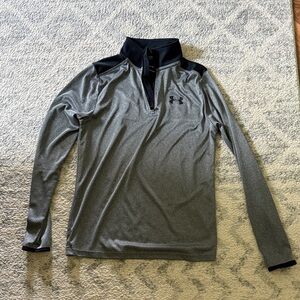 Under Armour YLG Black and Gray 1/4 zip